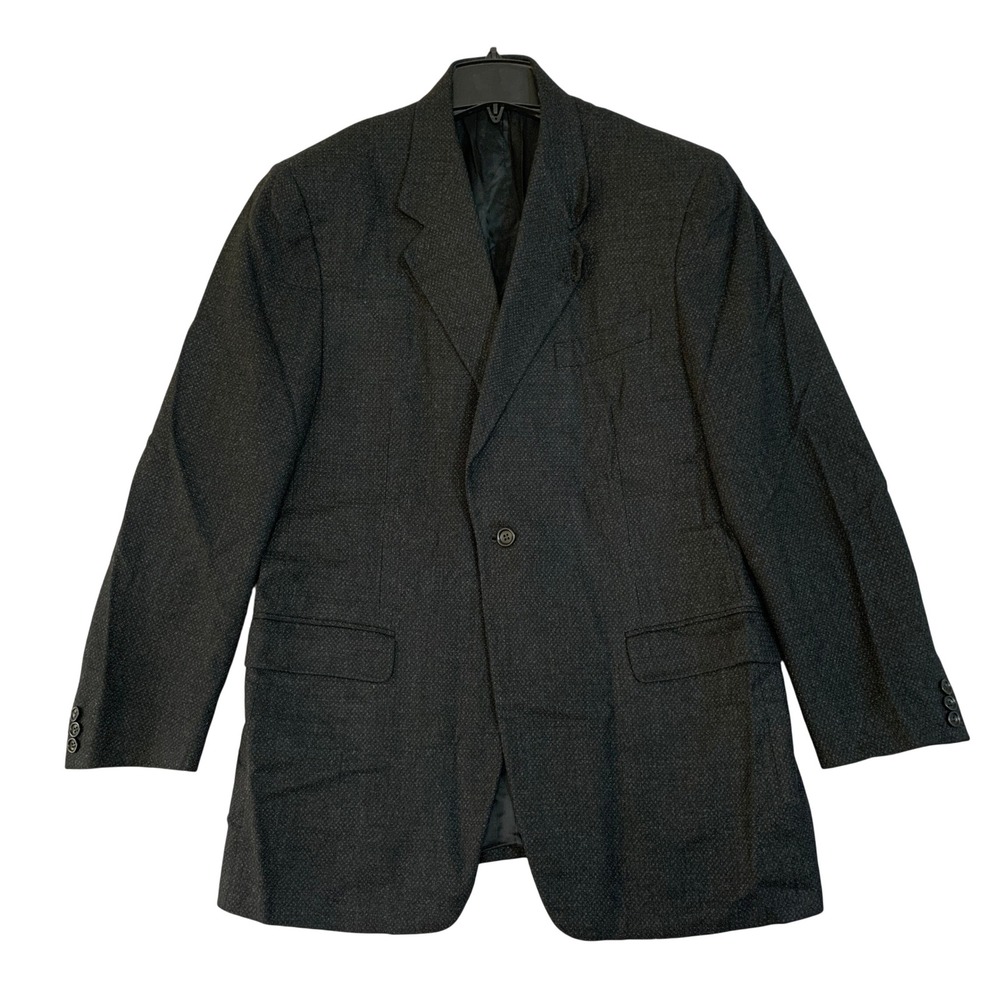Canali Proposta Sport Coat Blazer Men's 52 L Black Wool Cashmere Made in Italy